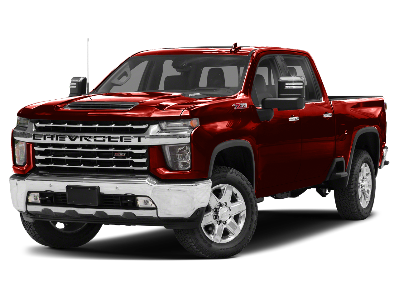 2023 Chevrolet Silverado 2500HD LTZ in Red Hot — front three-quarter view