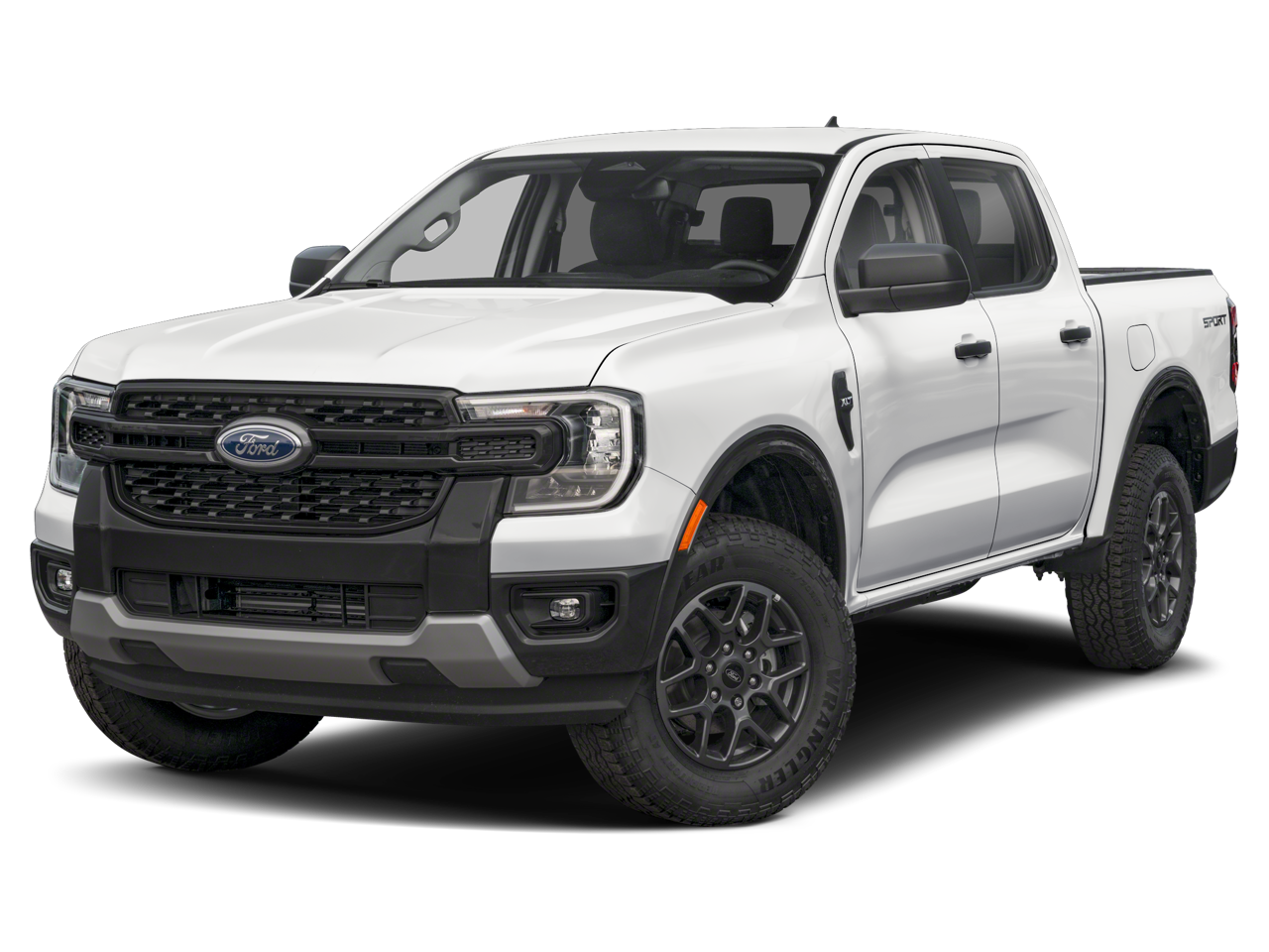 2026 Ford Ranger XLT in Shadow Black — front three-quarter view