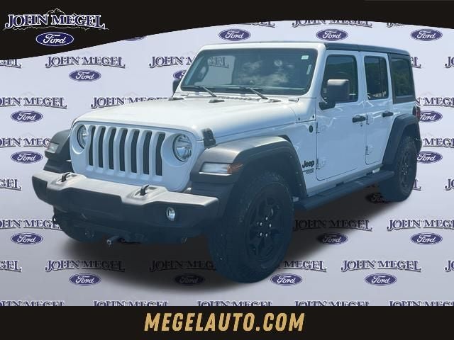 2021 Jeep Wrangler Unlimited Sport S in Bright White Clearcoat — front three-quarter view
