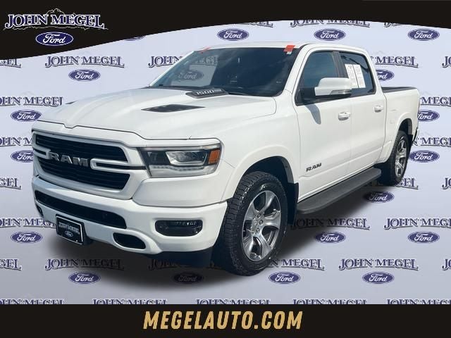 2020 RAM 1500 Laramie in Bright White Clearcoat — front three-quarter view