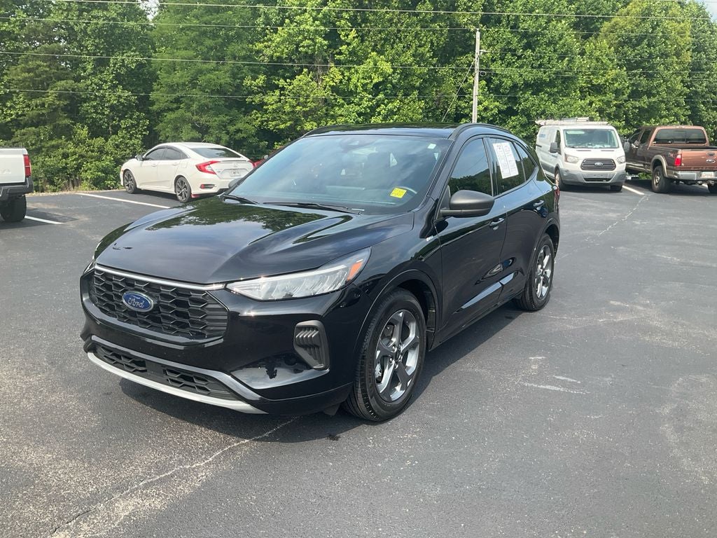 2023 Ford Escape ST-Line in Black Metallic — front three-quarter view