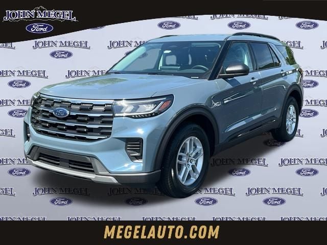 2026 Ford Explorer Active in Vapor Blue — front three-quarter view