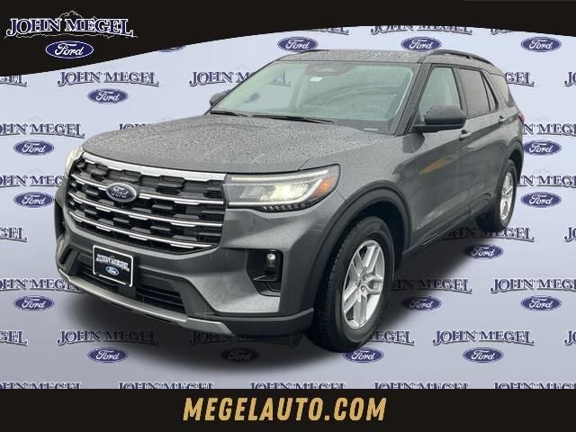 2026 Ford Explorer Active in Gray Metallic — front three-quarter view