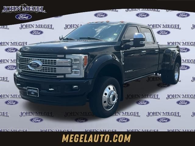 2018 Ford F-450SD Platinum DRW in Shadow Black — front three-quarter view