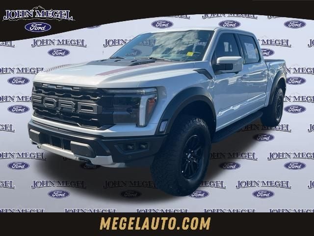 2025 Ford F-150 Raptor in White Metallic — front three-quarter view