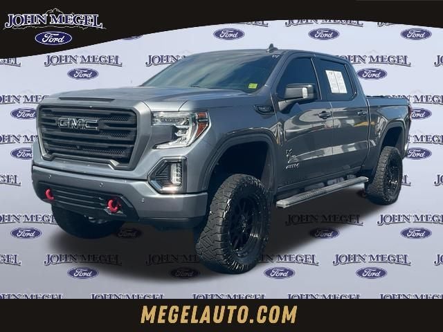 2020 GMC Sierra 1500 AT4 in Satin Steel Metallic — front three-quarter view