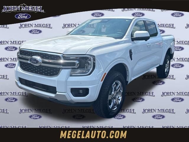 2026 Ford Ranger Lariat in Oxford White — front three-quarter view