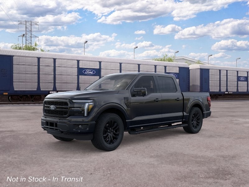 2026 Ford F-150 Lariat in Agate Black Metallic — front three-quarter view